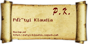 Pétyi Klaudia névjegykártya