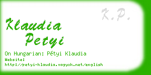 klaudia petyi business card