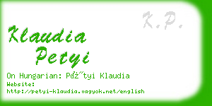klaudia petyi business card